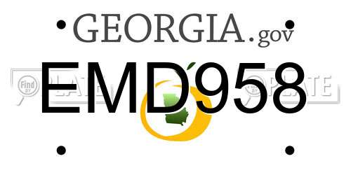 EMD958 Georgia License Plate
