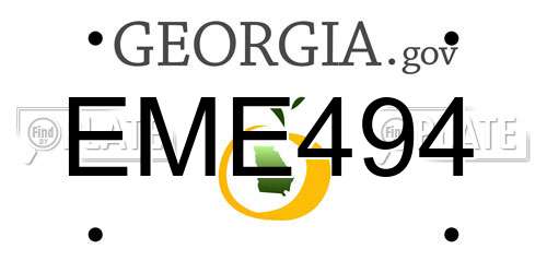 EME494 Georgia License Plate