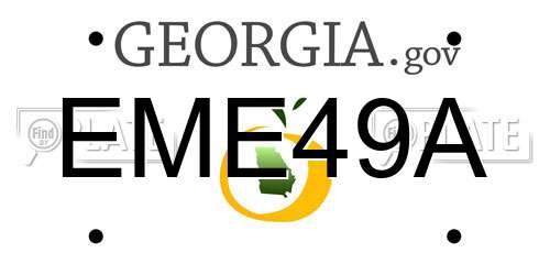 EME49A Georgia License Plate