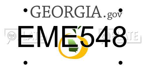EME548 Georgia License Plate