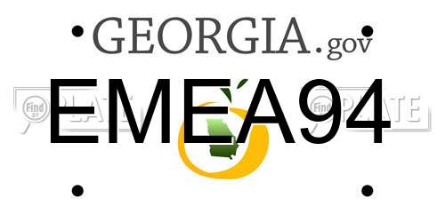 EMEA94 Georgia License Plate