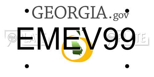 EMEV99 Georgia License Plate
