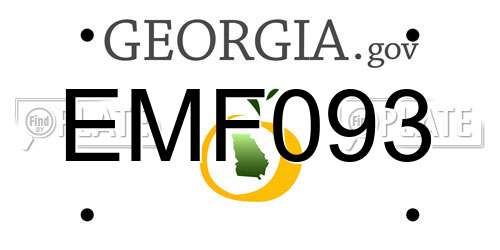EMF093 Georgia License Plate