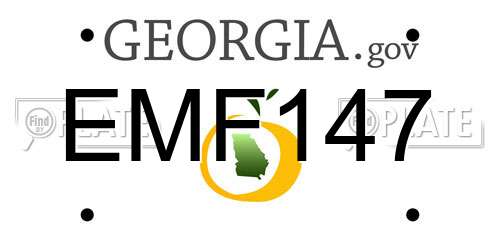EMF147 Georgia License Plate