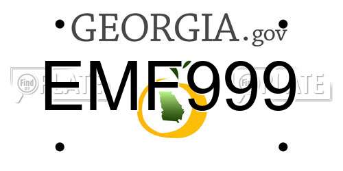 EMF999 Georgia License Plate
