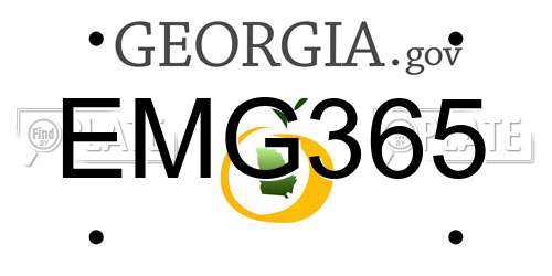 EMG365 Georgia License Plate