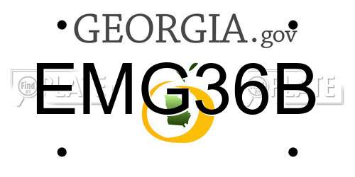EMG36B Georgia License Plate