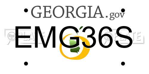 EMG36S Georgia License Plate