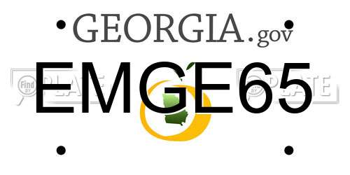 EMGE65 Georgia License Plate