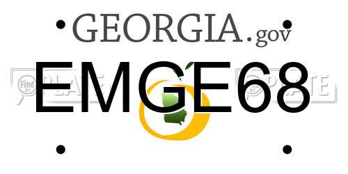 EMGE68 Georgia License Plate