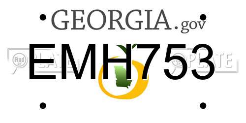 EMH753 Georgia License Plate