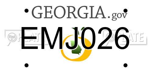 EMJ026 Georgia License Plate