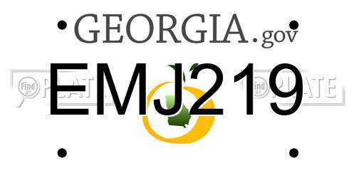 EMJ219 Georgia License Plate