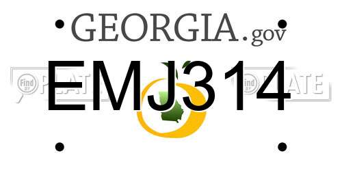 EMJ314 Georgia License Plate