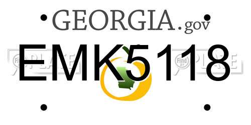 EMK5118 Georgia License Plate