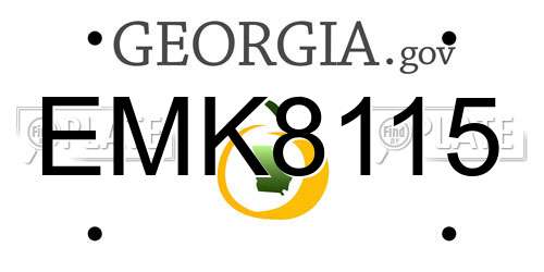 EMK8115 Georgia License Plate