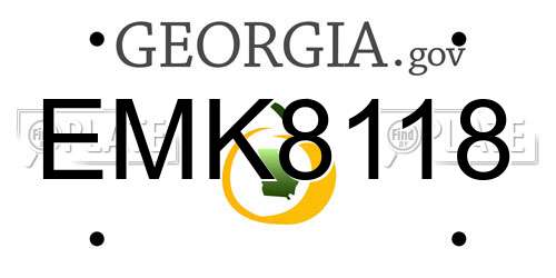 EMK8118 Georgia License Plate