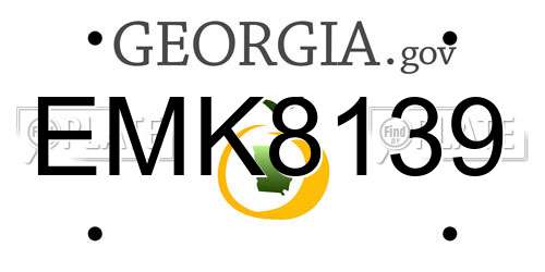 EMK8139 Georgia License Plate