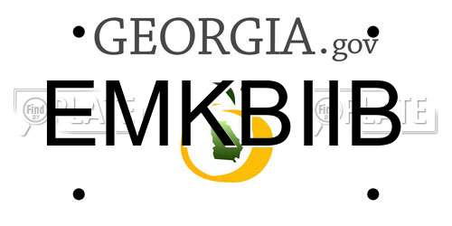 EMKBIIB Georgia License Plate