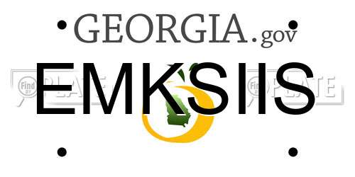 EMKSIIS Georgia License Plate