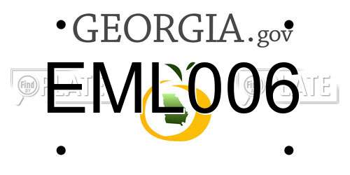 EML006 Georgia License Plate
