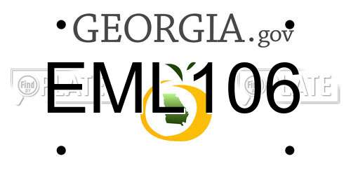 EML106 Georgia License Plate