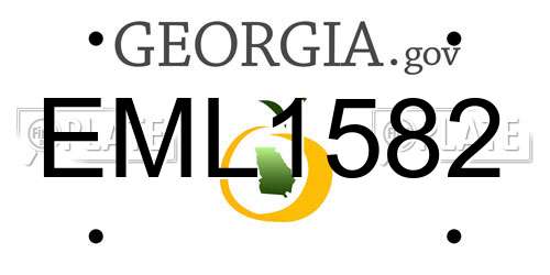 EML1582 Georgia License Plate