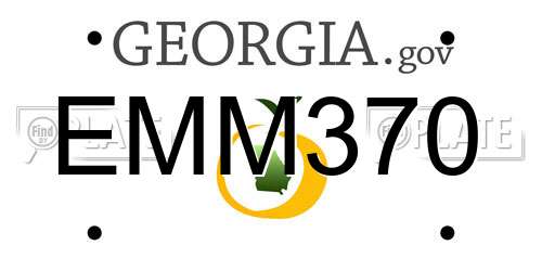 EMM370 Georgia License Plate