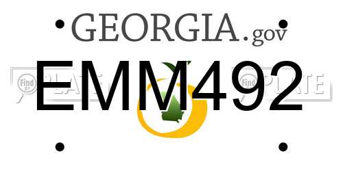EMM492 Georgia License Plate