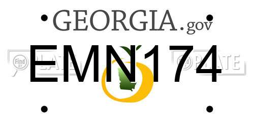 EMN174 Georgia License Plate