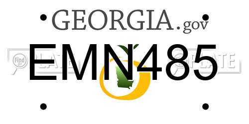 EMN485 Georgia License Plate