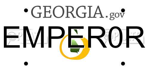 EMPER0R Georgia License Plate