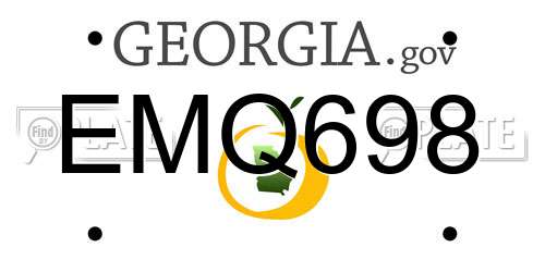EMQ698 Georgia License Plate