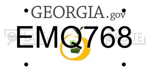 EMQ768 Georgia License Plate