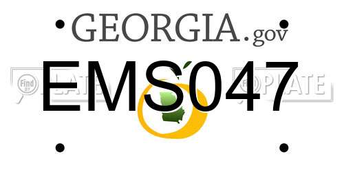 EMS047 Georgia License Plate