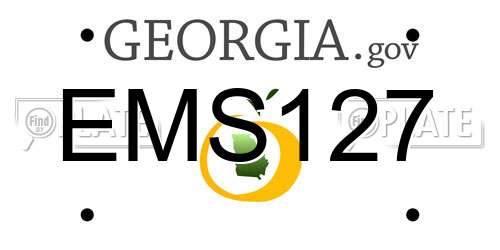 EMS127 Georgia License Plate