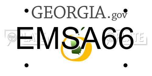 EMSA66 Georgia License Plate