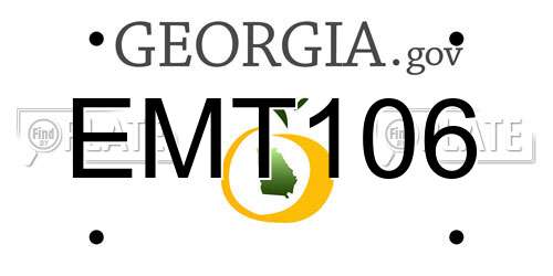 EMT106 Georgia License Plate