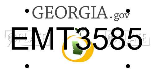 EMT3585 Georgia License Plate