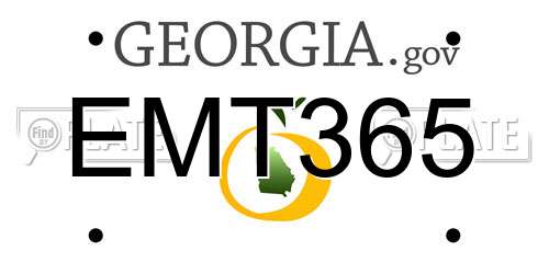 EMT365 Georgia License Plate