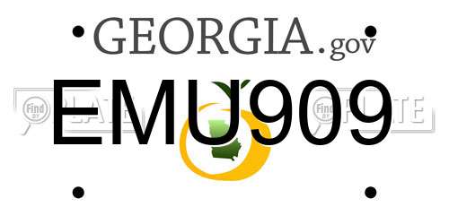 EMU909 Georgia License Plate