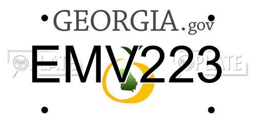 EMV223 Georgia License Plate