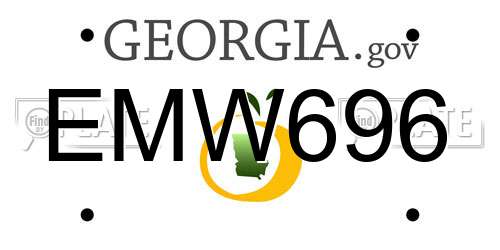 EMW696 Georgia License Plate