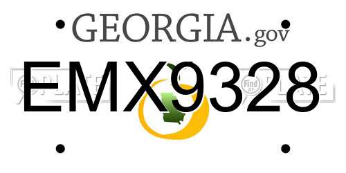 EMX9328 Georgia License Plate