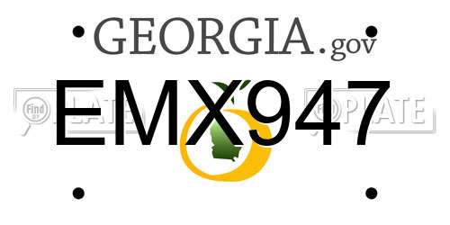 EMX947 Georgia License Plate