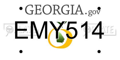 EMY514 Georgia License Plate