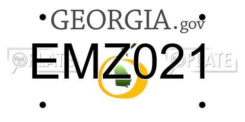 EMZ021 Georgia License Plate
