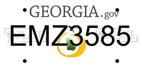 EMZ3585 Georgia License Plate