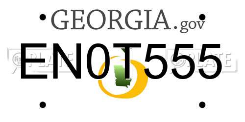 EN0T555 Georgia License Plate