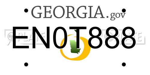 EN0T888 Georgia License Plate